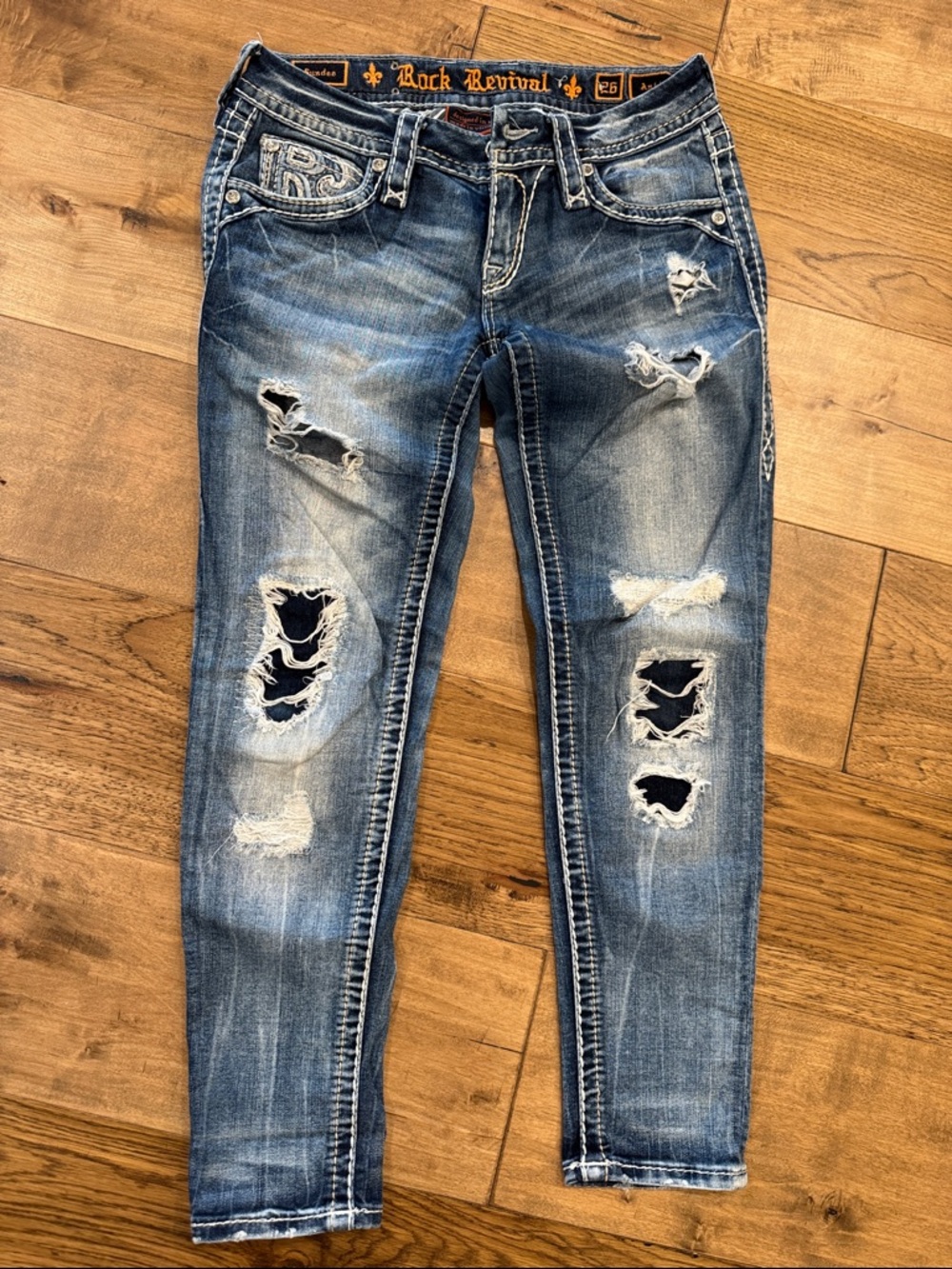 Rock Revival Women's Distressed Blue Skinny Jeans